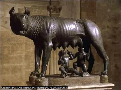 Quel animal représenté sur cette œuvre aurait, si on en croit la légende, nourri Rémus et Romulus, futurs fondateurs de Rome ?