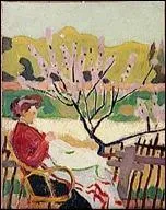 Qui a peint  Femme cousant dans un jardin  ?