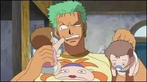 A Water Seven, qu'a fait le 3e bb sur la tte de Zoro ?