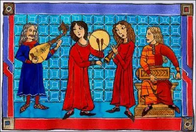 Sorte de guitare en usage au XIVe sicle. Interjection dans le refrain de quelques vieilles chansons :