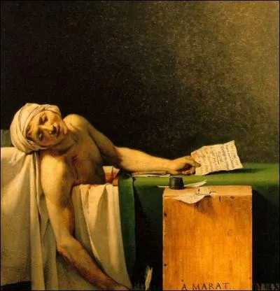 Quel peintre, considr comme le chef de file de l'cole noclassique, est l'auteur de ce clbre tableau   La Mort de Marat   en 1793 ?