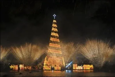 Voici le plus grand sapin de Nol flottant au monde...