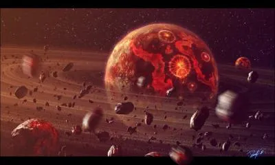  ce stade, la Terre a presque le mme aspect que le Soleil (C'est le bombardement interminable des mtorites qui empche la plante de se refroidir)