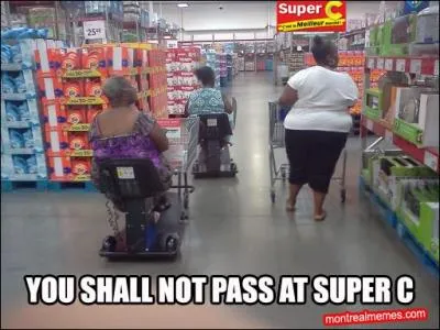 Cette photo prise dans un Super-C (hyper-march)  Montral nous renseigne sur des statistiques apeurantes... Lesquelles ?