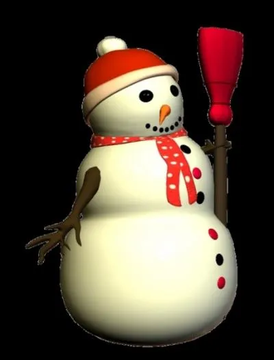 Regardez ce bonhomme de neige qui tient son balai : combien y a-t-il de ronds noirs sur son visage ?