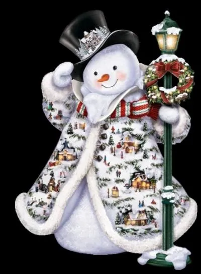 Regardez ce joli bonhomme de neige : quelle main porte-t-il  son chapeau pour dire bonjour ?