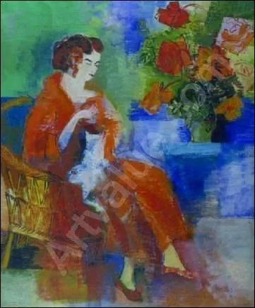 Qui a peint  Femme assise au chat blanc  ?