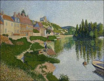 Sa premire toile fut Les Andlys la berge  en 1886 :