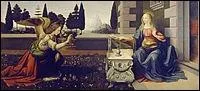  L'annonciation  serait sa premire oeuvre peinte entre 1472 et 1475 :