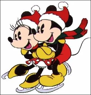 Tout schuss ensemble en costume de nol, le couple de souris le plus clbre du monde, Minnie et Mickey, qui ont t crs par ?