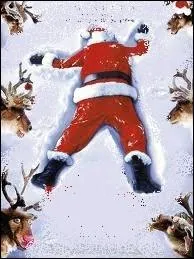 Un accident est si vite arriv ... Si le pre Nol portait un gilet jaune fluo, il risquerait moins de se faire craser par un rouleau compresseur :