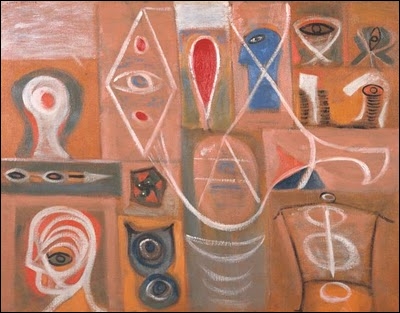 L'Alchimiste (1945) par peintre expressionniste abstrait et sculpteur , membre fondateur du groupe The Ten créé en 1935 (1903-1974).