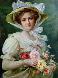 Qui a peint  Femme élégante avec un bouquet de roses  ?