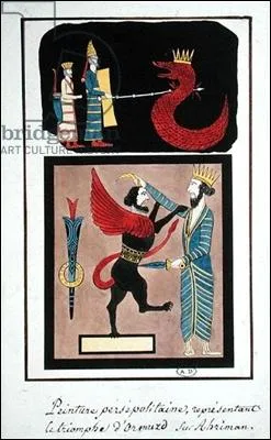 Ahriman, quand  lui, n'apporta que famine, maladie, douleur, lubricit et mort. Que fit Ahura-Mazd pour permettre de retrouver la bonne harmonie dans le monde ?