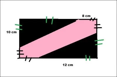 Calculer l'aire de la figure rose :