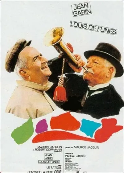 Comdie franco-italienne de Denys de La Patellire (1968) avec Jean Gabin, Louis de Funs, Paul Mercey, Pierre Tornade, Henri Virlojeux ... .