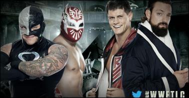 Rey Mysterio & Sin Cara vs Team Rhodes Scholars : qui sont les vainqueurs ? (Tables Match)