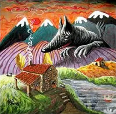 Dans la version des  Trois Petits Cochons  de Walt Disney, le loup souffle sur la troisime maison de briques mais ne parvient pas  la dtruire. Il revient plus tard, s'introduit dans la chemine :