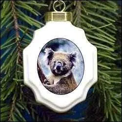 Une jolie boule de Nol, qui prsente un portrait de koala, et peut-tre utilise hors le territoire australien. A propos, le koala est-il un ursid ou un marsupial ?