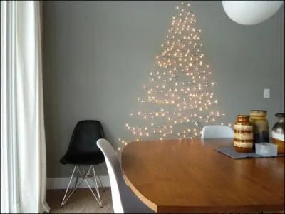 Voici un sapin trs simple mais trs joli : pour le raliser, il vous faudra disposer sur le mur...