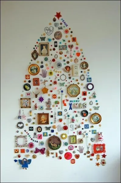 Voici un trs joli sapin tableau. Outre la ncessit de disposer de place au mur, et d'un mur blanc si possible, outre la patience, sa confection demande...