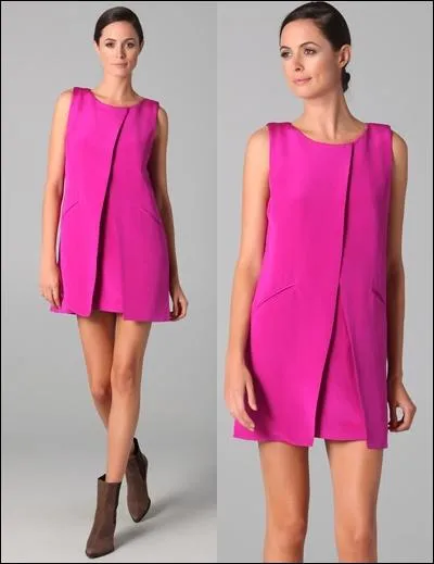 Et si je revenais au court, avec ce modle  la ligne parfaite, dont la franche couleur est rose... ?