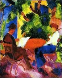 Couple dans le jardin.