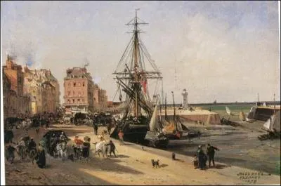 Cette oeuvre de 1878 de Jules Nol se situe en Normandie. Sauriez-vous en reconnatre le lieu prcisment ?