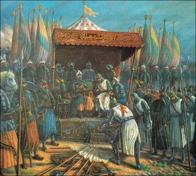 Dix ans plus tard, Saladin reprend Jrusalem aux chrtiens et capture Guy de Lusignan, le roi de Jrusalem. C'est ce qui dclenche ... ?