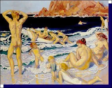 Qui a peint Plage au canot et  l'homme nu ?