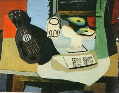 Qui a peint Guitare verre et fruits en 1924 ?
