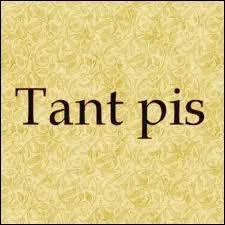 Qui chante  Tant pis  ?