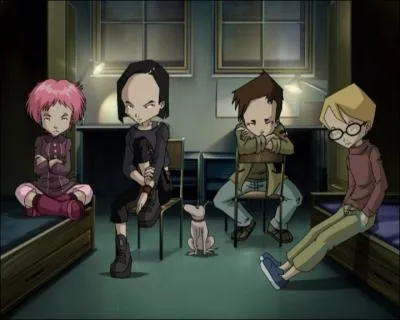 Episode 85,  La Belle de Kadic  : Losrqu'Odd retourne dans sa chambre pour se prparer  aller au cinma, il tombe sur ses amis (photo). Quel est  l'ordre de parole  ?