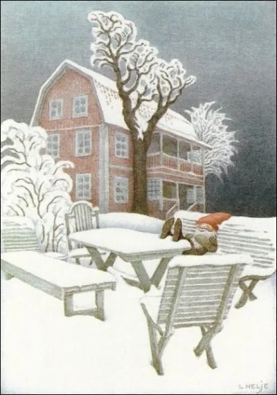 Visiter les demeures humaines est un vrai plaisir de gnome. Combien de fentres a cette maison, sans compter celles de la terrasse ? (CLIQUER sur l'image pour l'agrandir. )