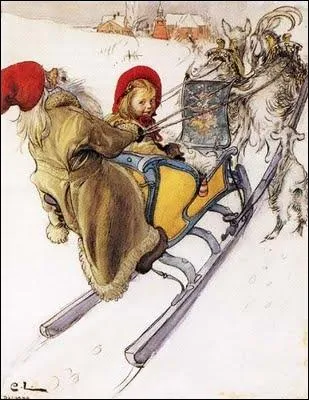 Comme le montre cette illustration de Carl Larsson, les gnomes peuvent tre vus par quelques rares humains, surtout les ... ? (CLIQUER sur l'image pour l'agrandir. )