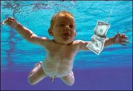 Sur la pochette de quel album de Nirvana peut-on voir un bb qui nage derrire un billet d'un dollar accroch  un hameon ?