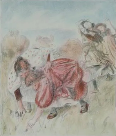 De qui est la lithographie  Enfants jouant  la balle  vers 1900 ?