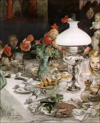 Autour de la lampe le soir, 1900