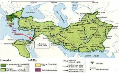Entre 336 et 323 avant notre re, de la Macdoine jusqu' L'Indus et l'Hyphase, ce hros de l'histoire tenta de mettre en place un empire universel. Qui est-il ?