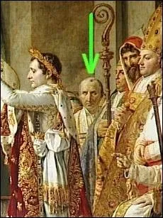 Si on regarde de plus prs l'empereur, on peut apercevoir derrire lui un personnage volontairement anachronique qui n'est autre que :