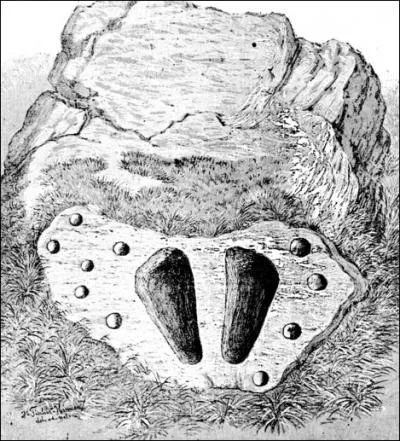  Thoiry, se trouve un bloc de schiste qui garderait les empreintes de mains et de pieds d'un autre gant, ami du prcdent, qui s'en serait servi pour jouer avec lui. Cette pierre se nomme :