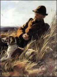 Chasseur avec le chien.