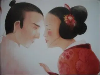 Ce souverain bienveillant de la terre, petit-fils de la desse solaire japonaise Ameterasu, introduisit la culture du riz et les insignes du pouvoir imprial :