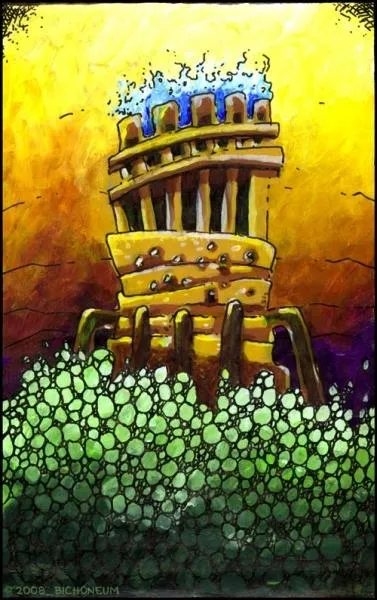 La tour (... ) devint un abri pour les oiseaux, les (... ), les serpents