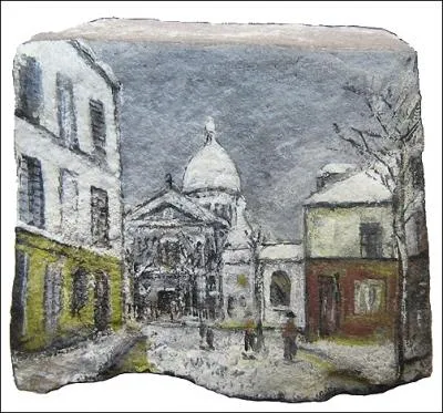 Cette peinture sur pav vous fait ncessairement penser  un peintre connu. De qui s'est inspir l'artiste d'art contemporain, ici ?