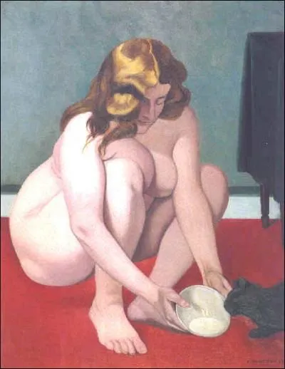 Femme offrant du lait au chat, 1919