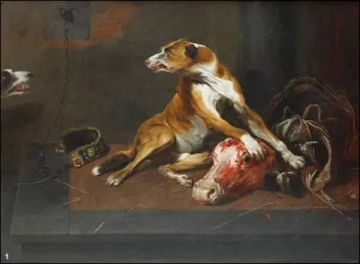 Un chien dfend sa proie, c. 1635
