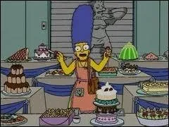Avec qui Marge partage-t-elle la finale, quand elle participe  un concours de cuisine ?