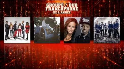 Qui a gagn Award du  Groupe / Duo francophone de l'anne  ?