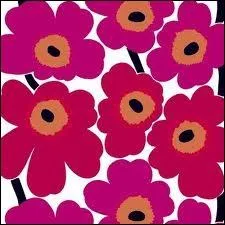 Cet imprim trs joyeux est l'un des plus connus d'une maison de design rpute nomme Marimekko, qui est... ?